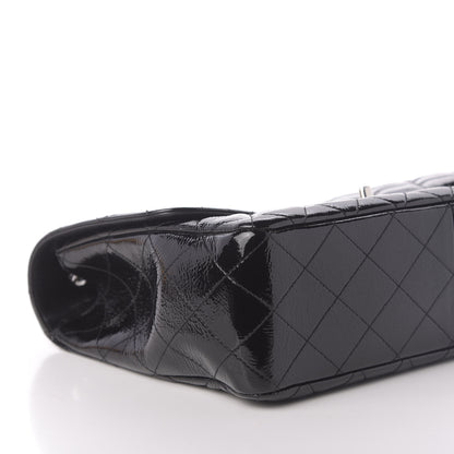 Chanel Distressed Patent Quilted Jumbo Single Flap Black 7 of 12