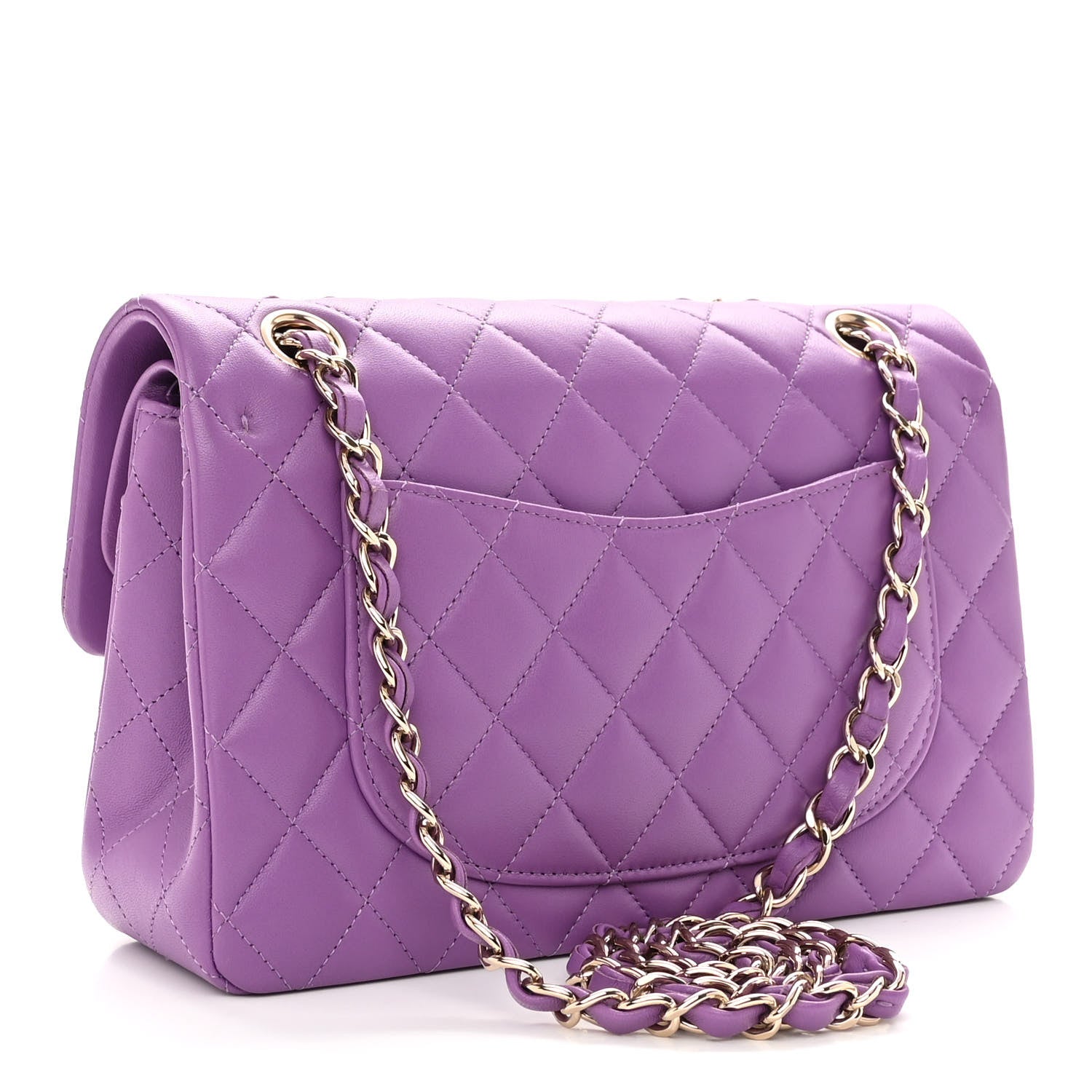 Chanel Lambskin Quilted Small Double Flap Purple 2 of 9