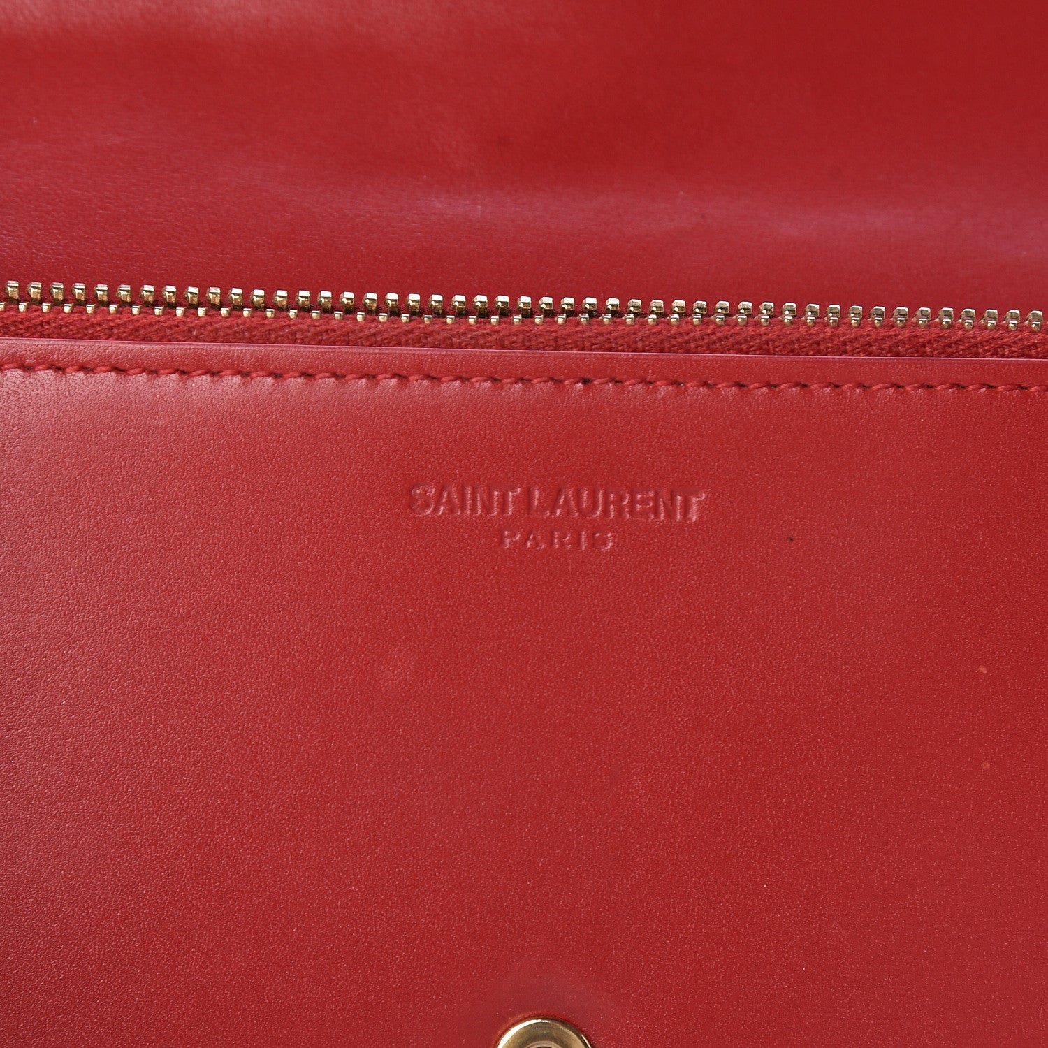 Saint Laurent Calfskin Classic Large Marquage Flap Wallet Red 6 of 7