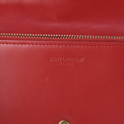 Saint Laurent Calfskin Classic Large Marquage Flap Wallet Red 6 of 7