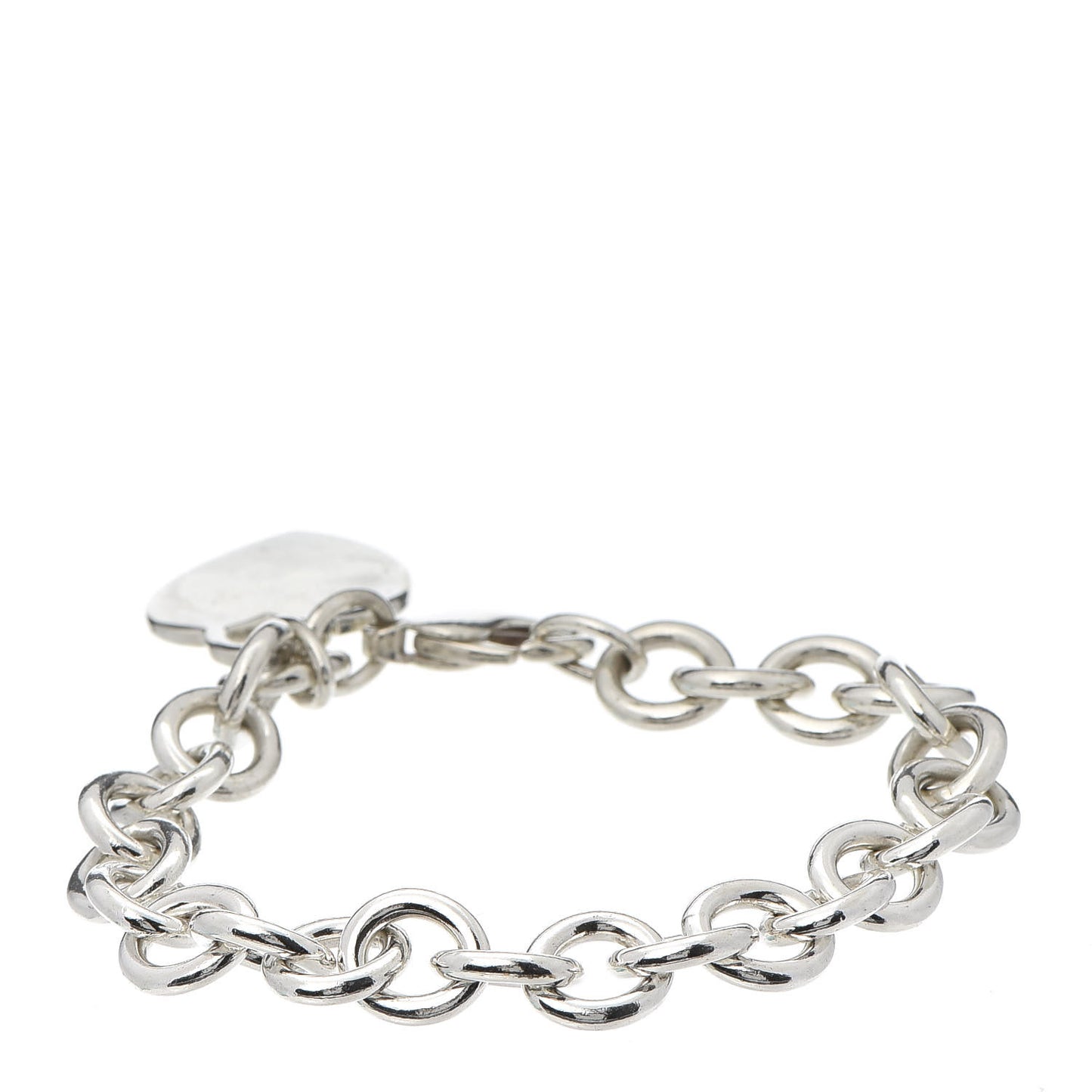 Sterling Silver Heart Tag Charm Bracelet