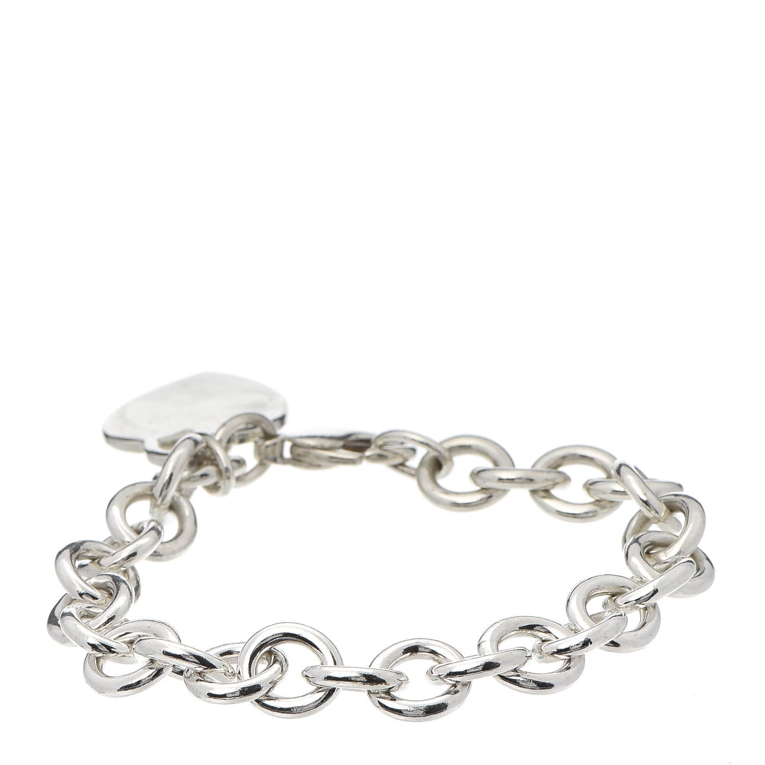 Tiffany Sterling Silver Heart Tag Charm Bracelet 3 of 6