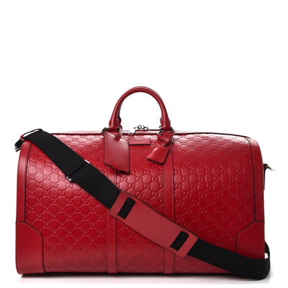 Gucci Guccissima Signature Large Duffle Hibiscus Red 1 of 7