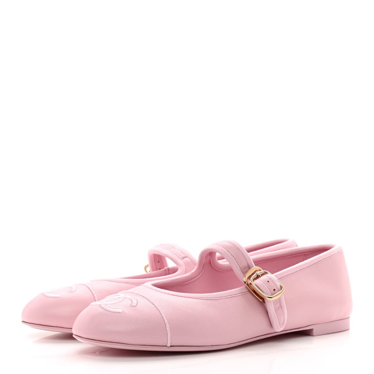 Lambskin Mary Jane Flats 37.5 Pink