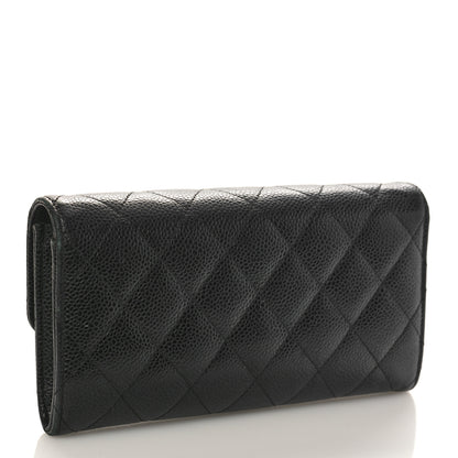 Chanel Caviar Quilted Long Flap Wallet Black 3 of 10