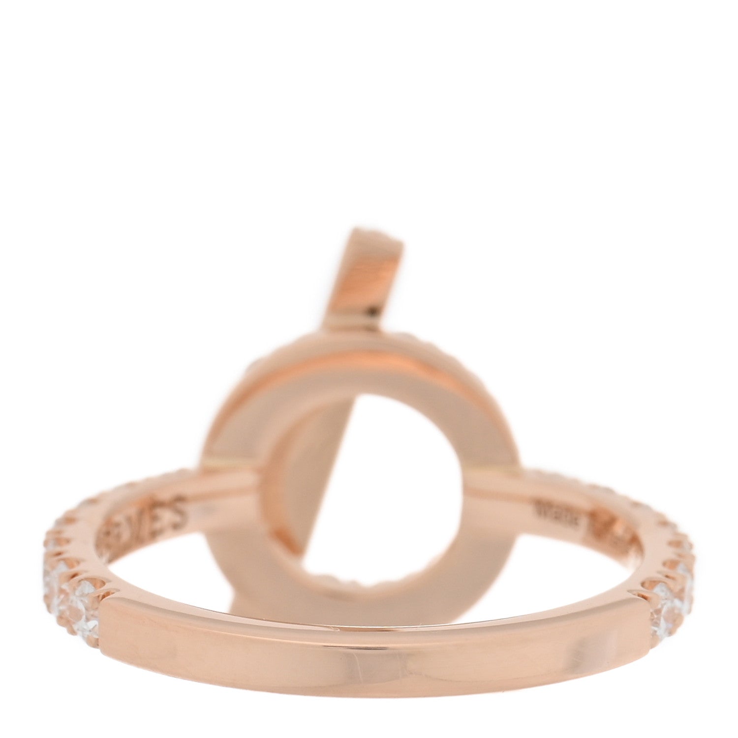 Hermes 18K Rose Gold Diamond Finesse Ring 50 5.5 3 of 5