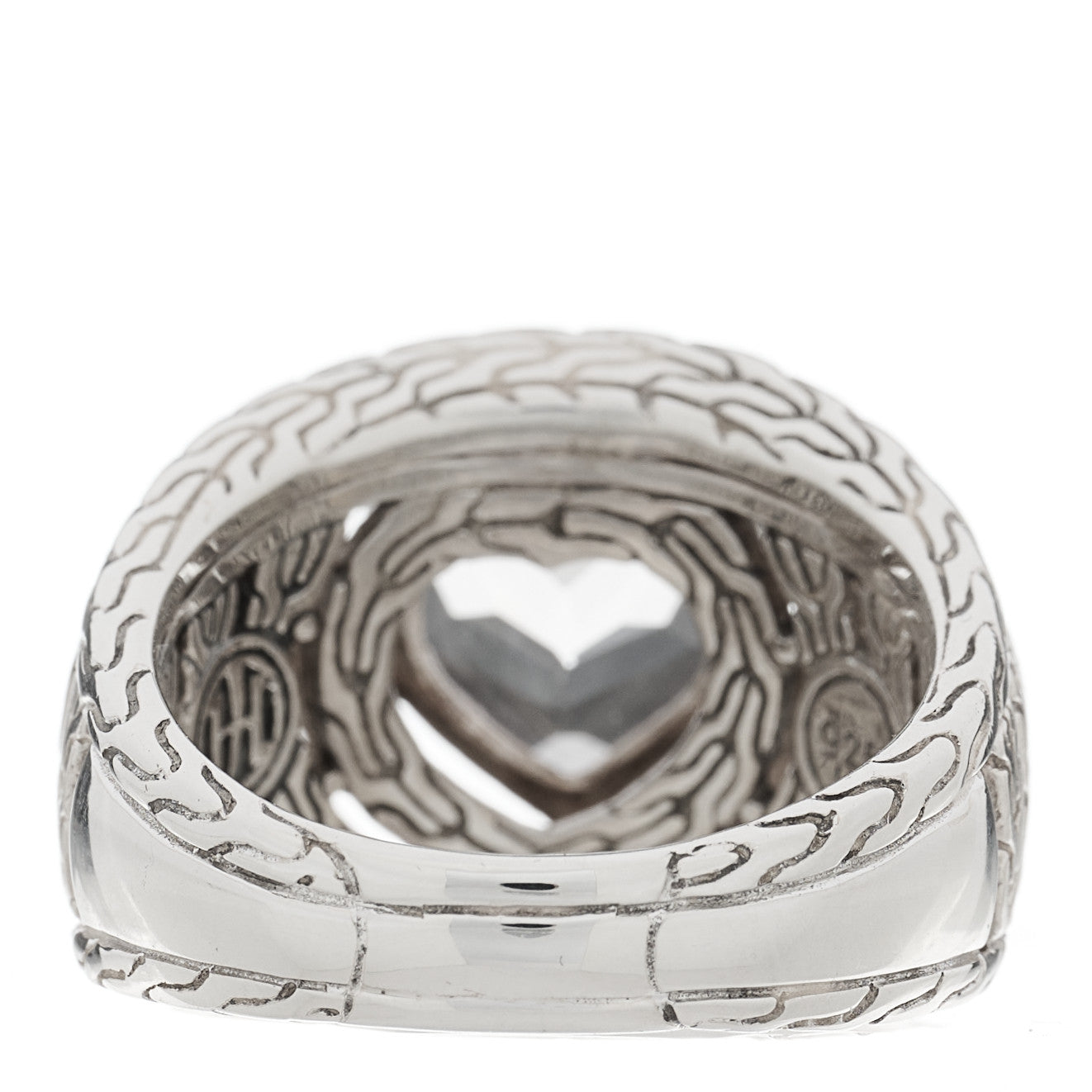 Sterling Silver 18K Yellow Gold White Topaz Heart Dot Ring 54 7
