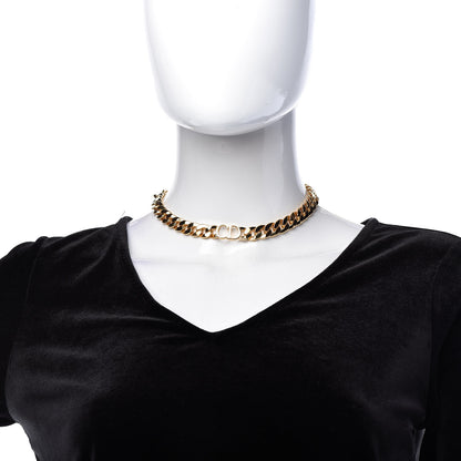 Christian Dior Metal Danseuse Etoile Chain Choker Necklace Gold 2 of 6