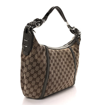 Gucci Monogram Medium Techno Horsebit Hobo Brown 4 of 12