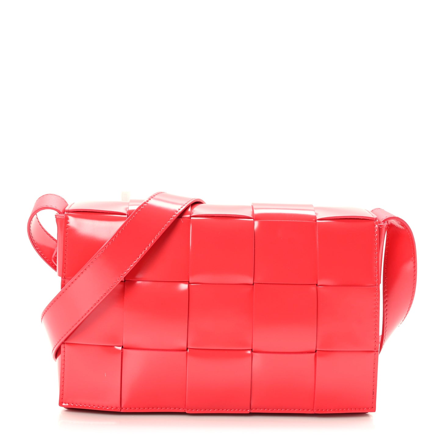 Patent Maxi Intrecciato Cassette Crossbody Bag Firework