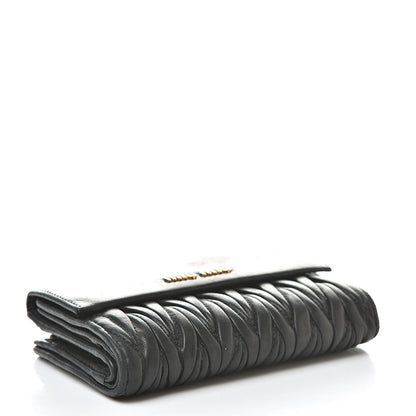 Miu Miu Nappa Matelasse Tri-Fold Flap Wallet Black 4 of 11