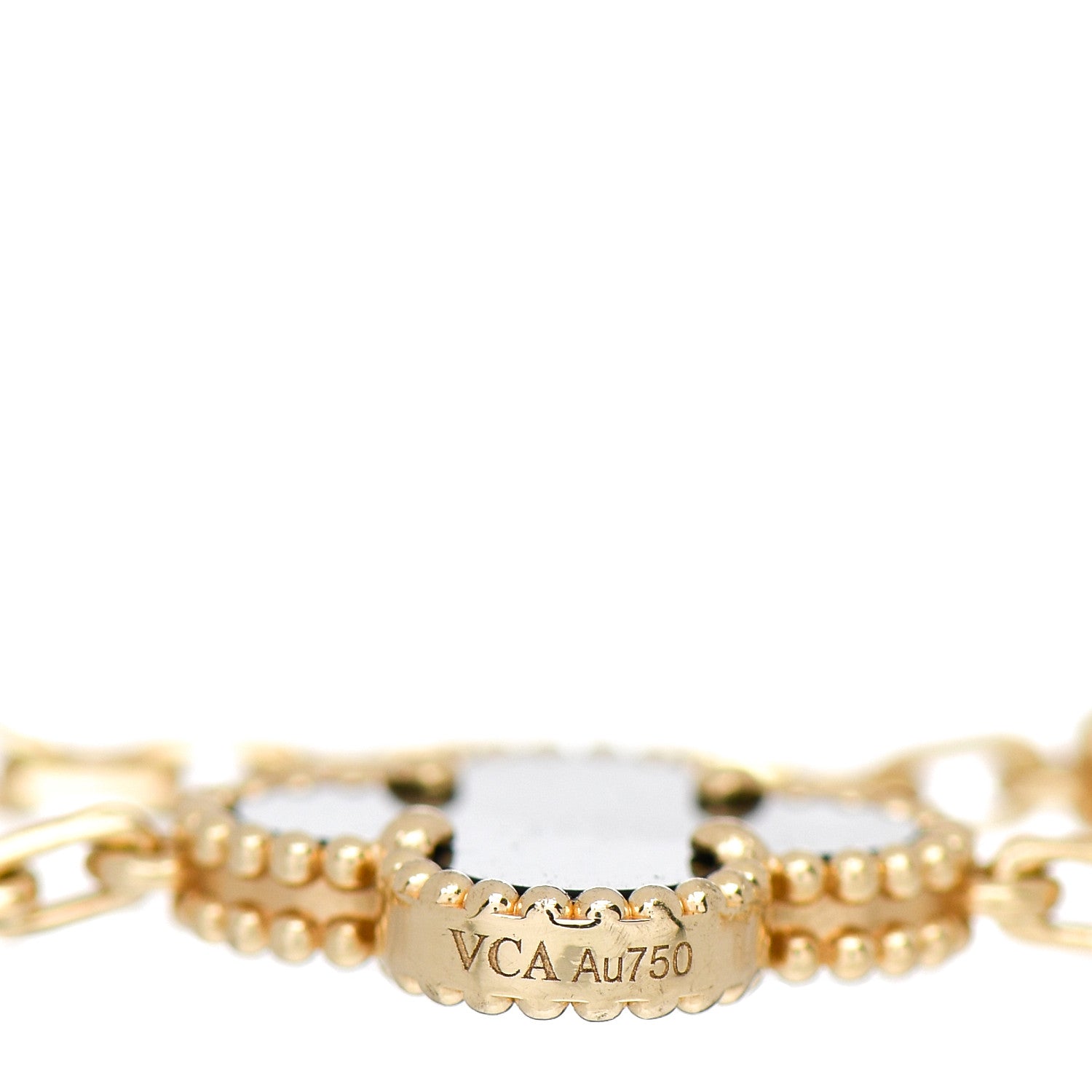 Van Cleef & Arpels 18K Yellow Gold Black Onyx 5 Motifs Vintage Alhambra Bracelet 3 of 4