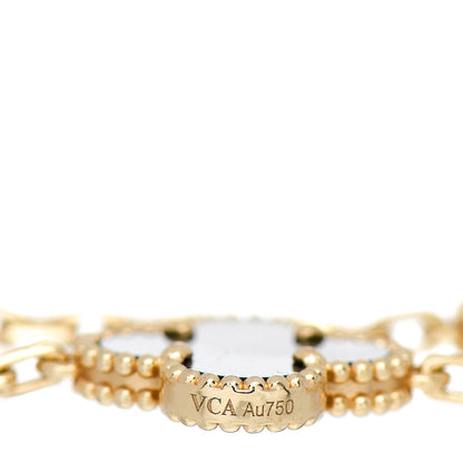 Van Cleef & Arpels 18K Yellow Gold Black Onyx 5 Motifs Vintage Alhambra Bracelet 3 of 4