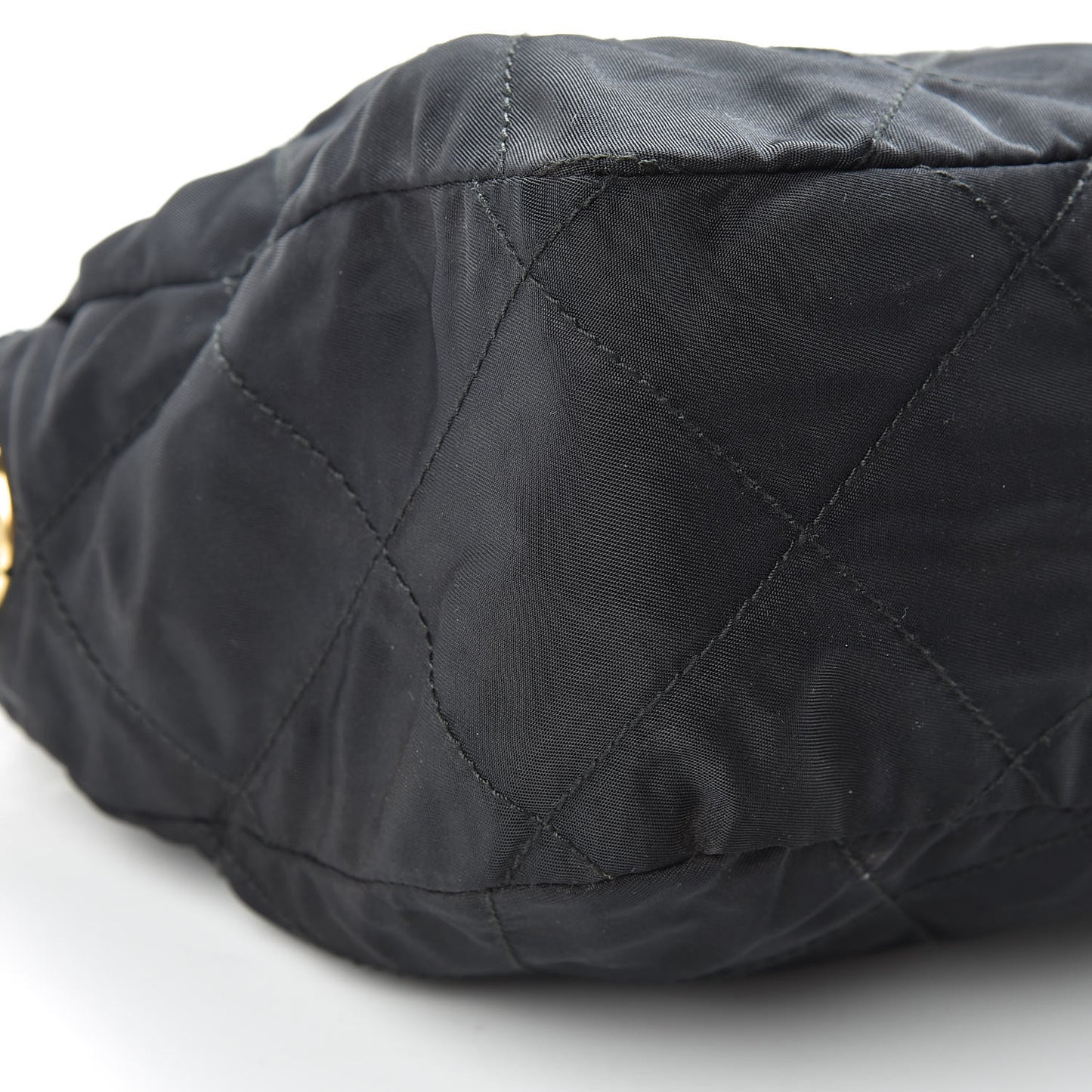 Nylon Tessuto Impuntu Quilted Shoulder Bag Black