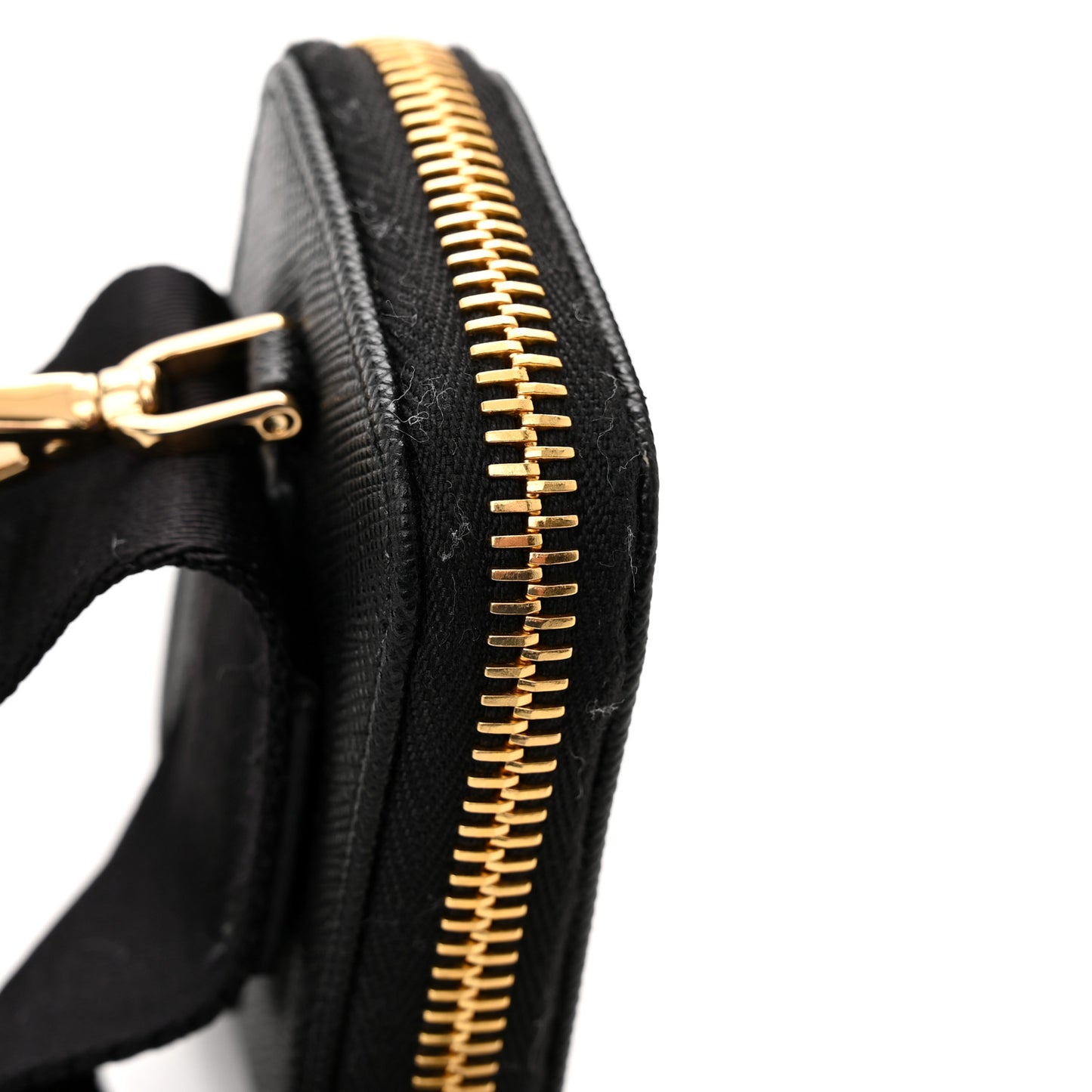 Saffiano Lux Micro Galleria Shoulder Bag Black