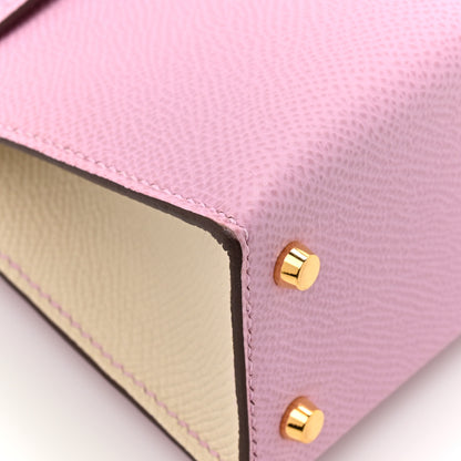 Hermes Epsom Horseshoe Mini Kelly Sellier 20 Mauve Sylvestre Craie 11 of 16