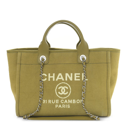 Chanel Mixed Fibers Small Deauville Tote Green 3 of 10
