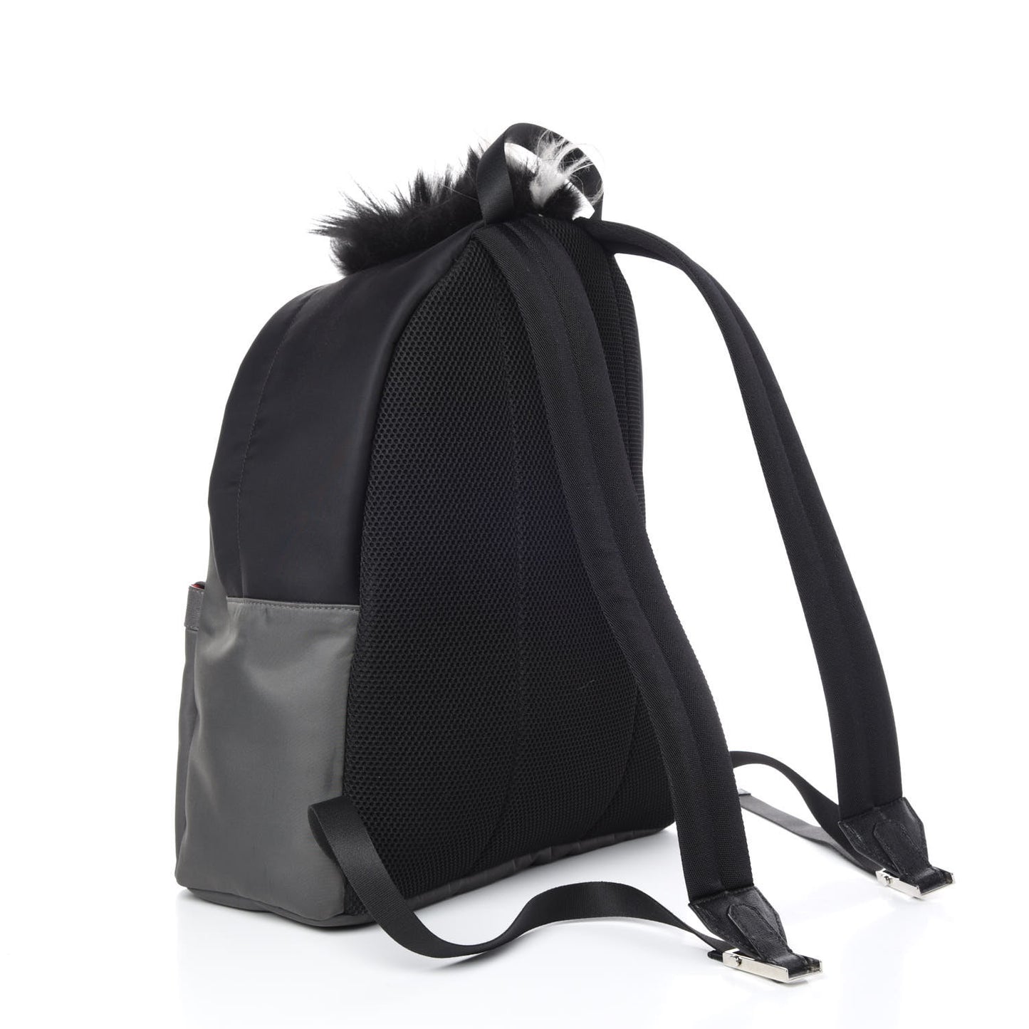 Nylon Vitello Elite Elaphe Fox Goat Fur Monster Eyes Bi-Color Standard Backpack Mud Black White Yellow