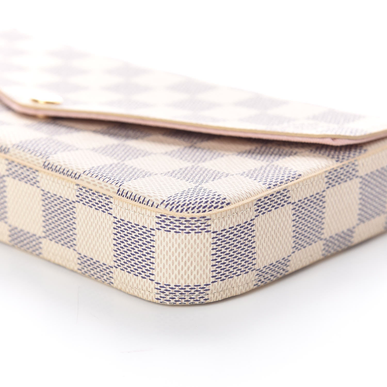 Louis Vuitton Damier Azur Pochette Felicie Chain Wallet Rose Ballerine 11 of 12