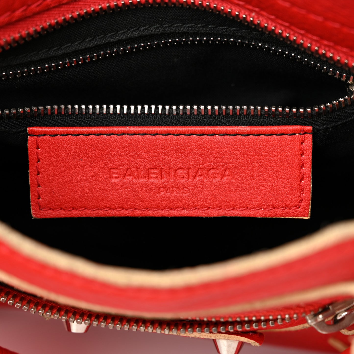 Supple Grained Calfskin Classic Silver Hardware Highlight Mini City Rouge Fraise