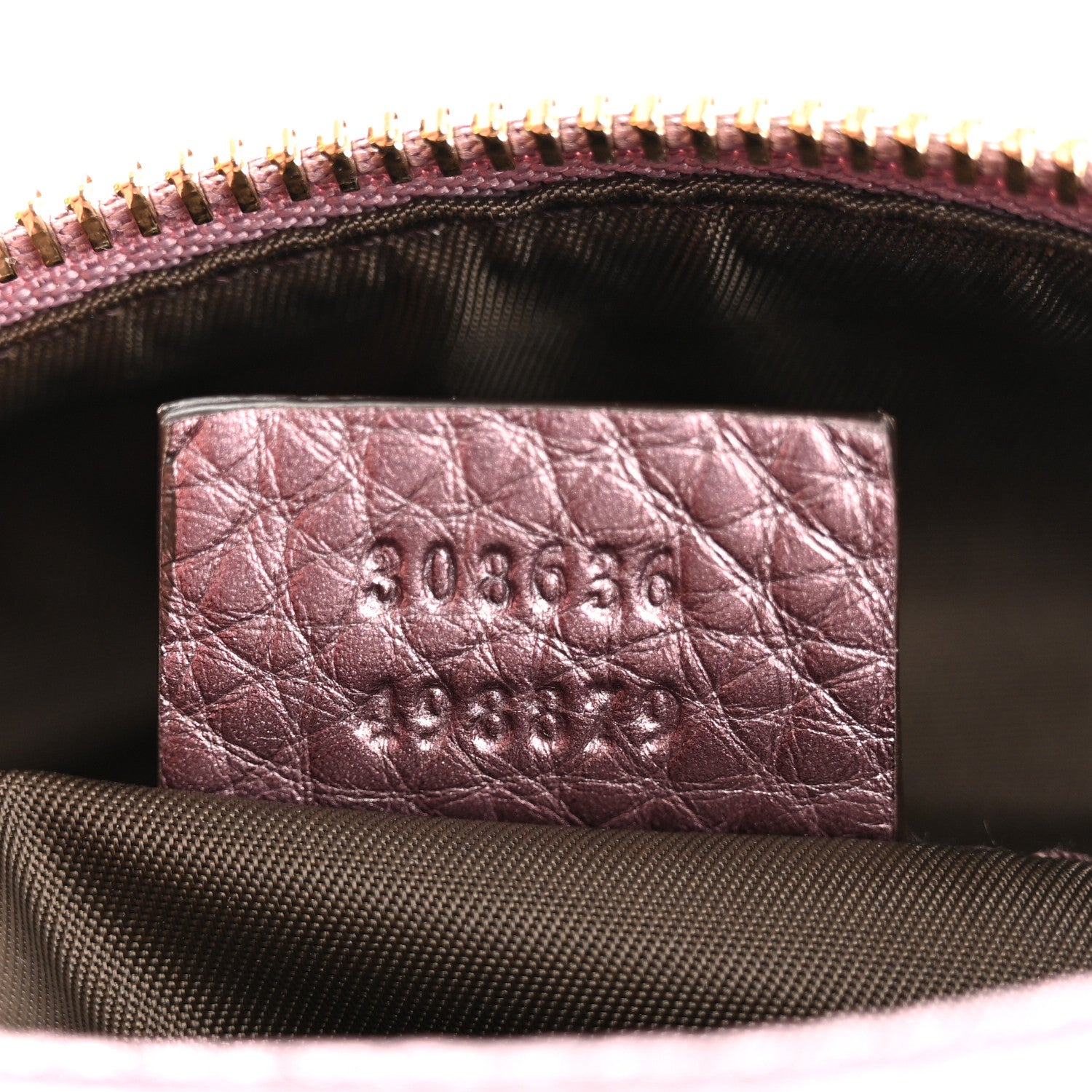 Gucci Metallic Pebbled Calfskin Medium Soho Cosmetic Case Purple 7 of 8