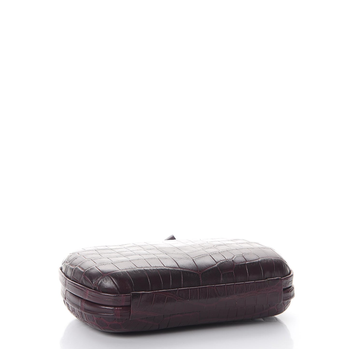 Crocodile Knot Clutch Aubergine