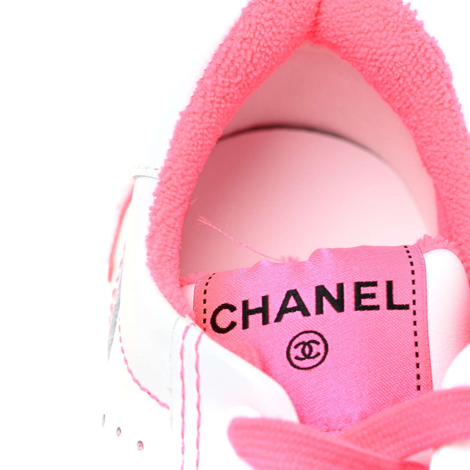 Chanel Calfskin Womens Logo Sneakers 36 Fuchsia White 5 of 9