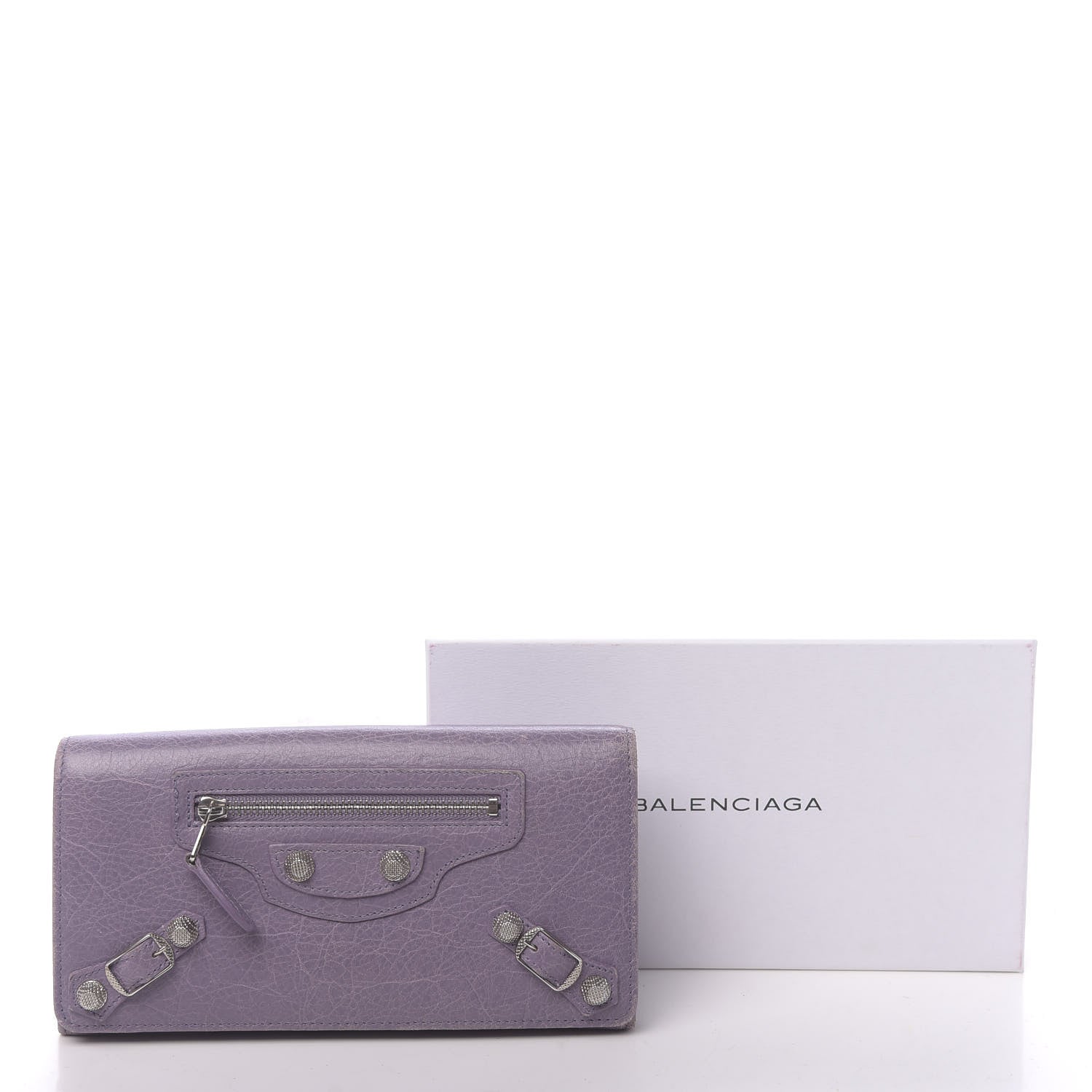 Balenciaga Agneau Giant 12 Silver Hardware Money Wallet Glycine 11 of 11
