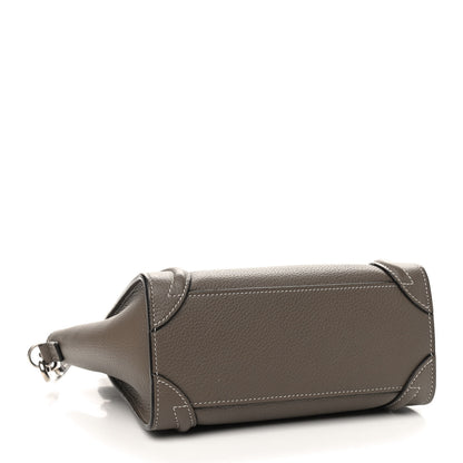 Celine Drummed Calfskin Nano Luggage Souris 4 of 9