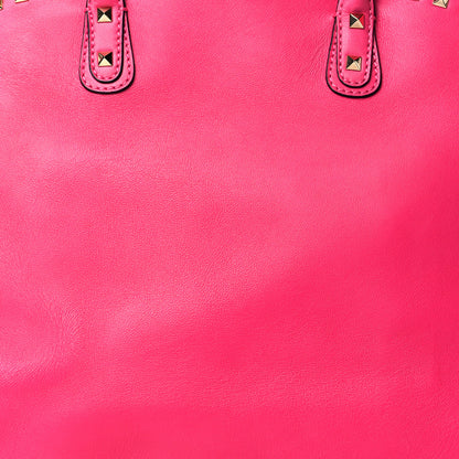 Valentino Garavani Vitello Rockstud Dome Shopper Pop Fuxia 8 of 10