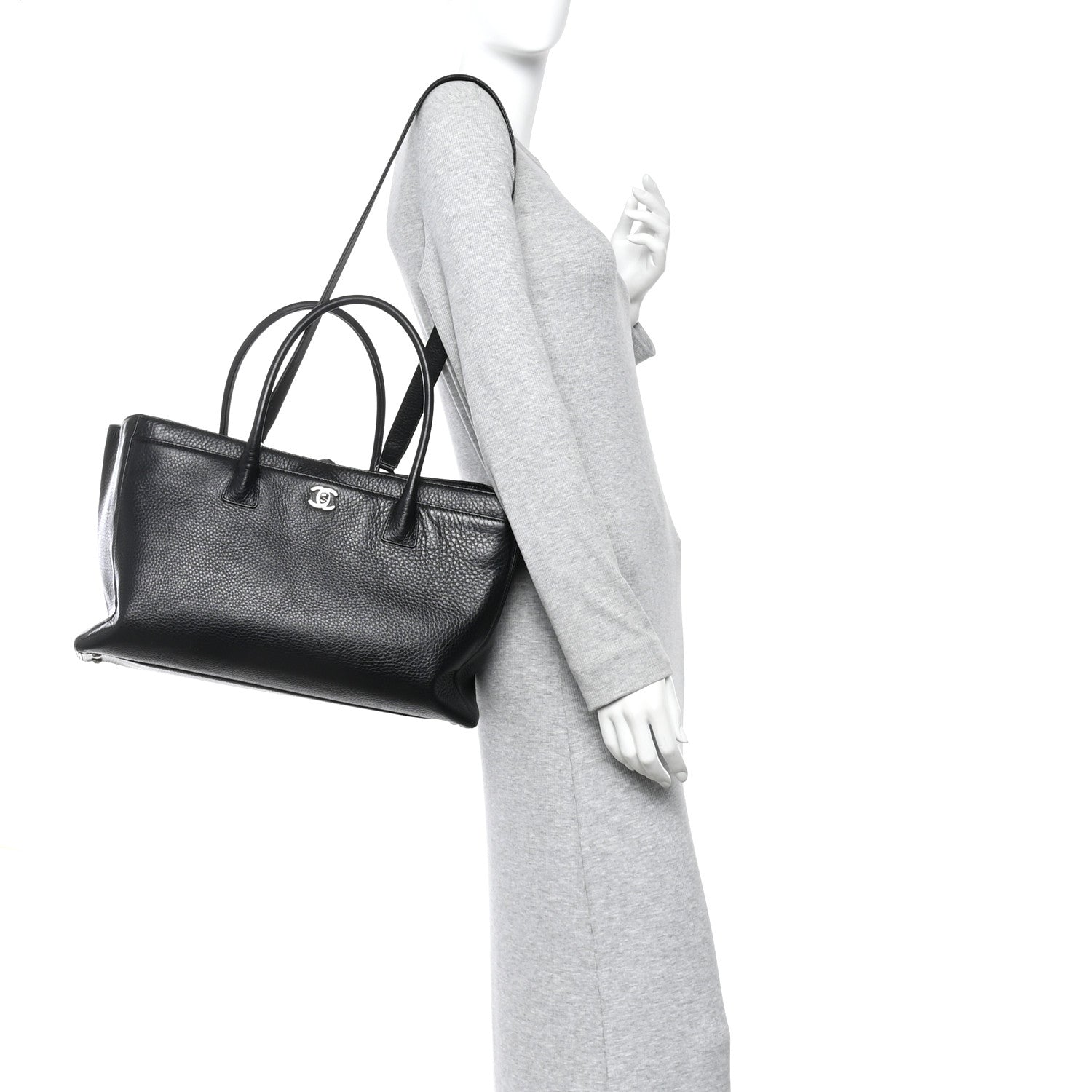 Chanel Calfskin Cerf Executive Shopper Tote Black 2 of 10