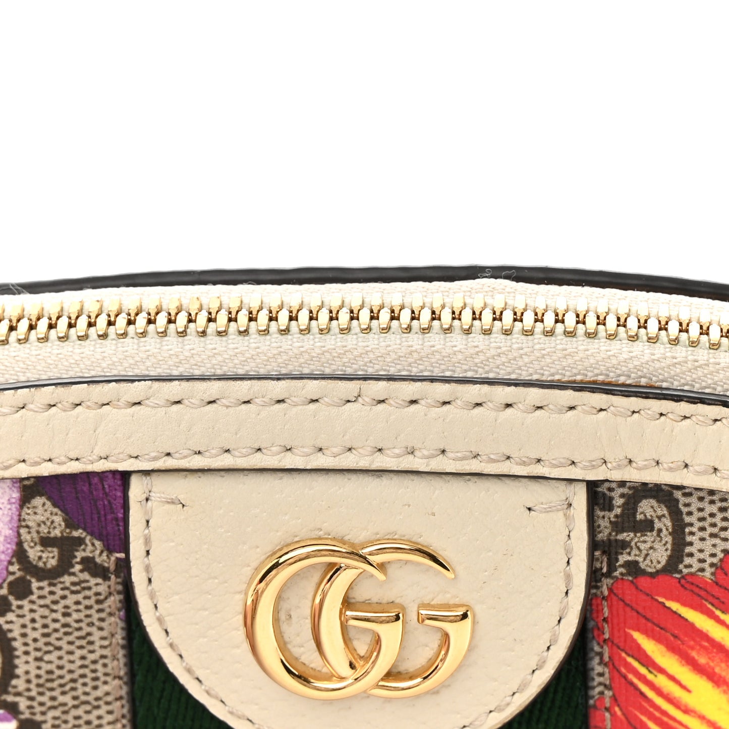 GG Supreme Monogram Flora Web GG Small Ophidia Dome Shoulder Bag White