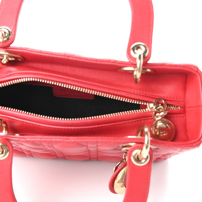 Christian Dior Lambskin Cannage Medium Lady Dior Red 5 of 10
