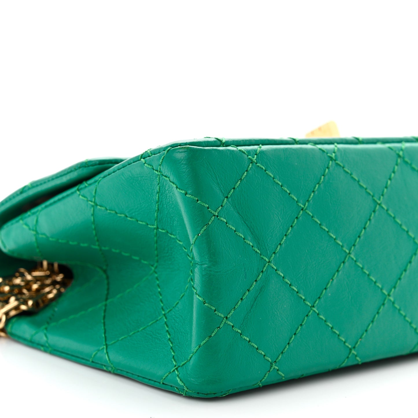 Aged Calfskin Quilted 2.55 Reissue Mini Flap Green