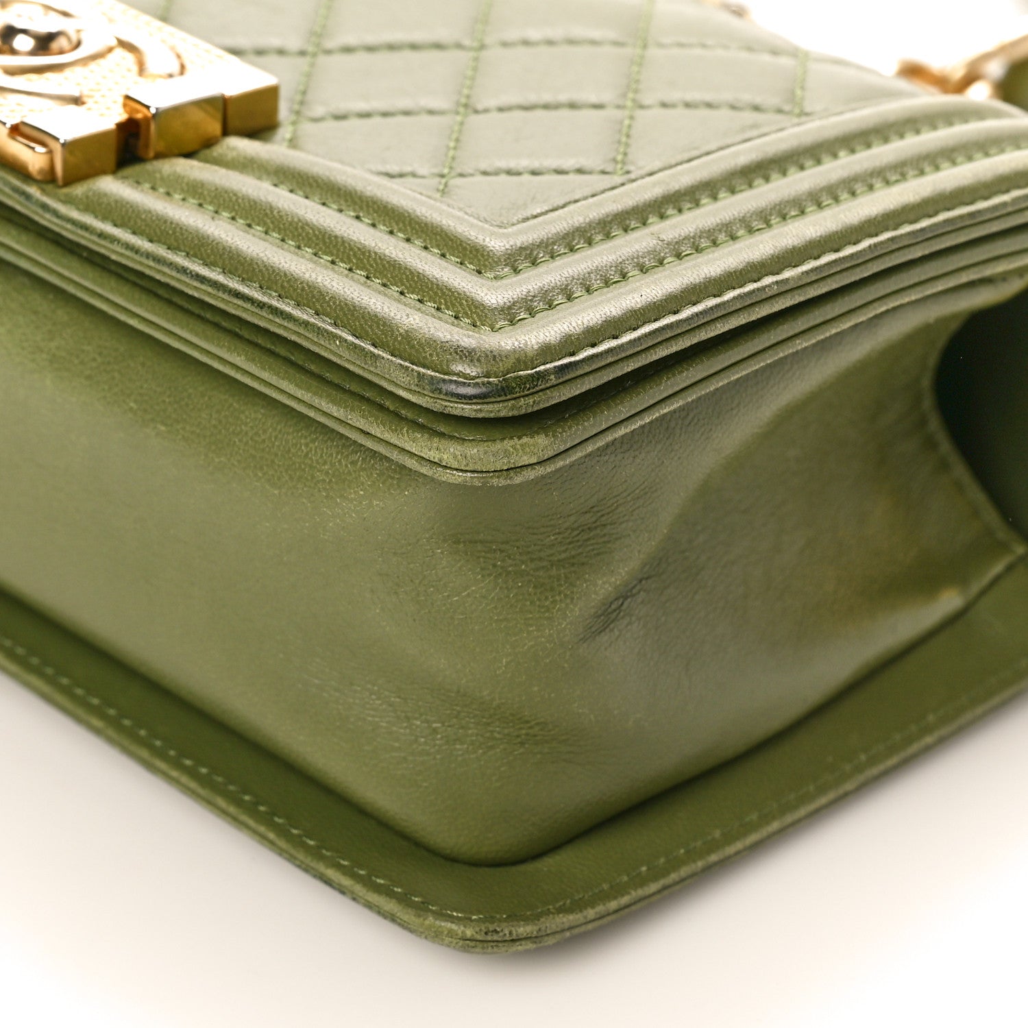 Chanel Calfskin Quilted Small Boy Flap Green 10 of 12