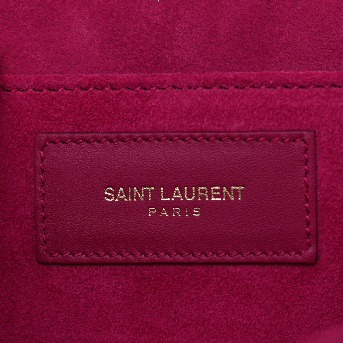 Calfskin Classic Y Ligne Clutch Fuchsia