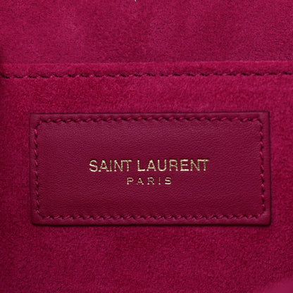 Saint Laurent Calfskin Classic Y Ligne Clutch Fuchsia 7 of 9