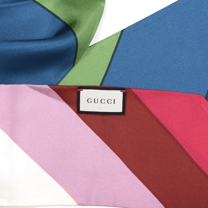 Gucci Silk Twill Stripe Neck Bow Scarf Multicolor 3 of 3