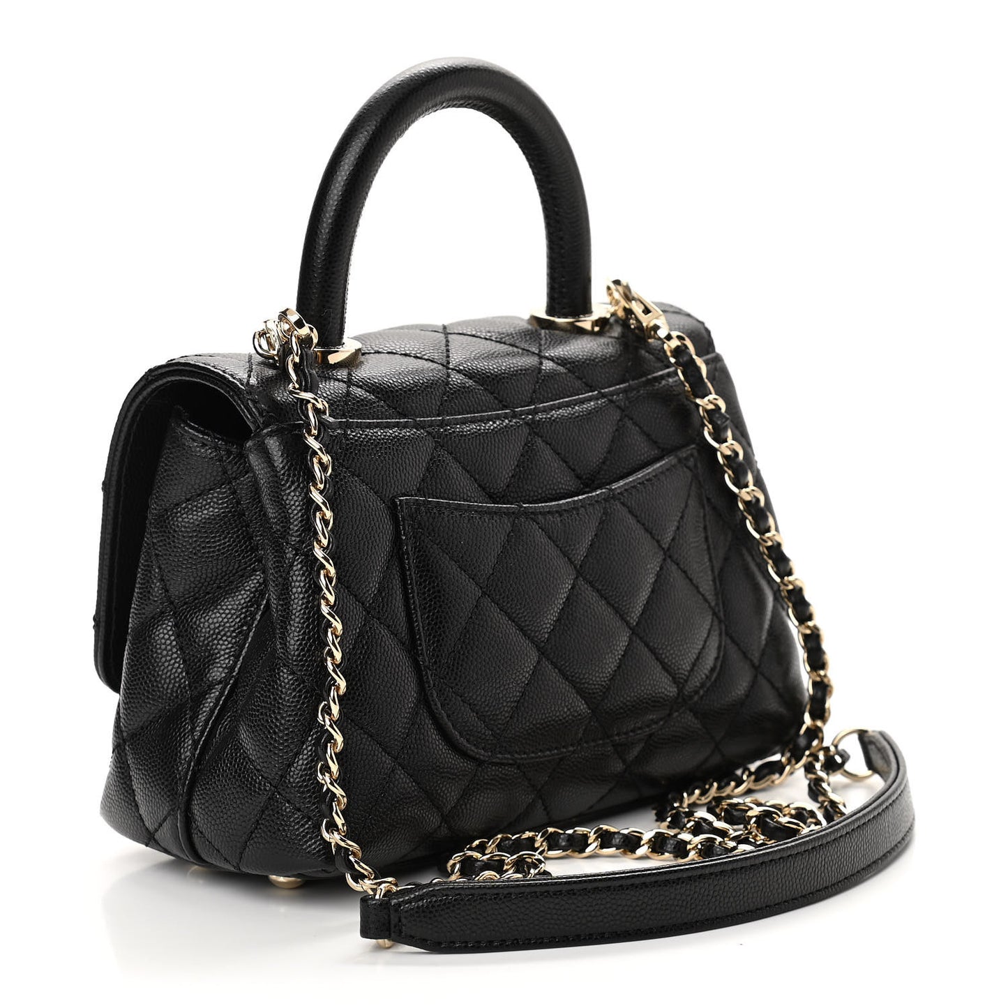 Caviar Quilted Extra Mini Coco Handle Flap Black