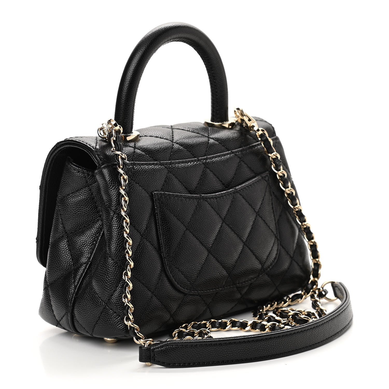 Chanel Caviar Quilted Extra Mini Coco Handle Flap Black 3 of 10