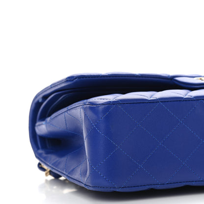 Chanel Lambskin Quilted Medium Double Flap Blue 8 of 10