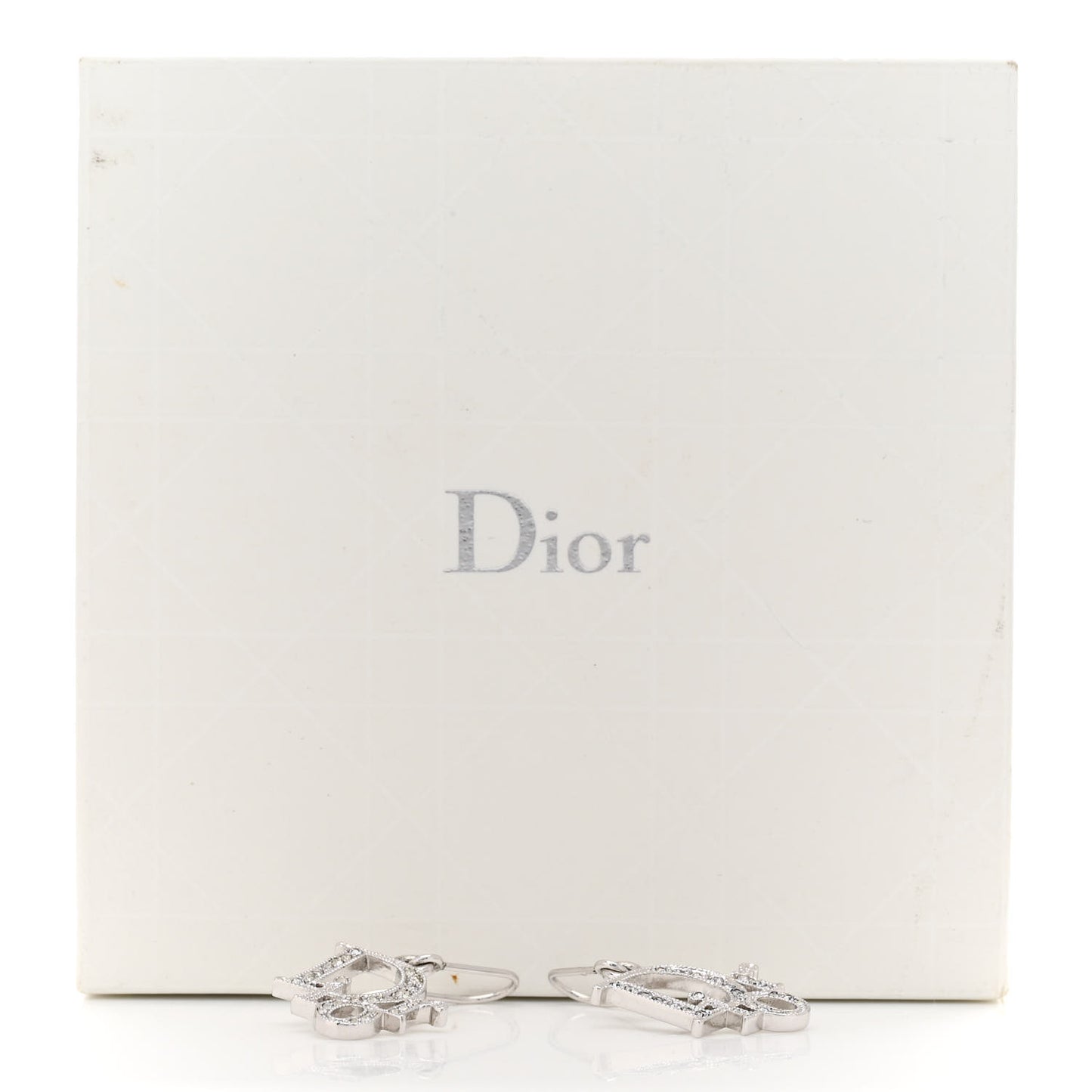 Crystal Logo Earrings Silver