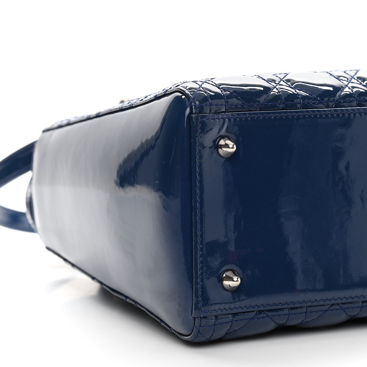 Christian Dior Patent Cannage Medium Lady Dior Blue 8 of 11