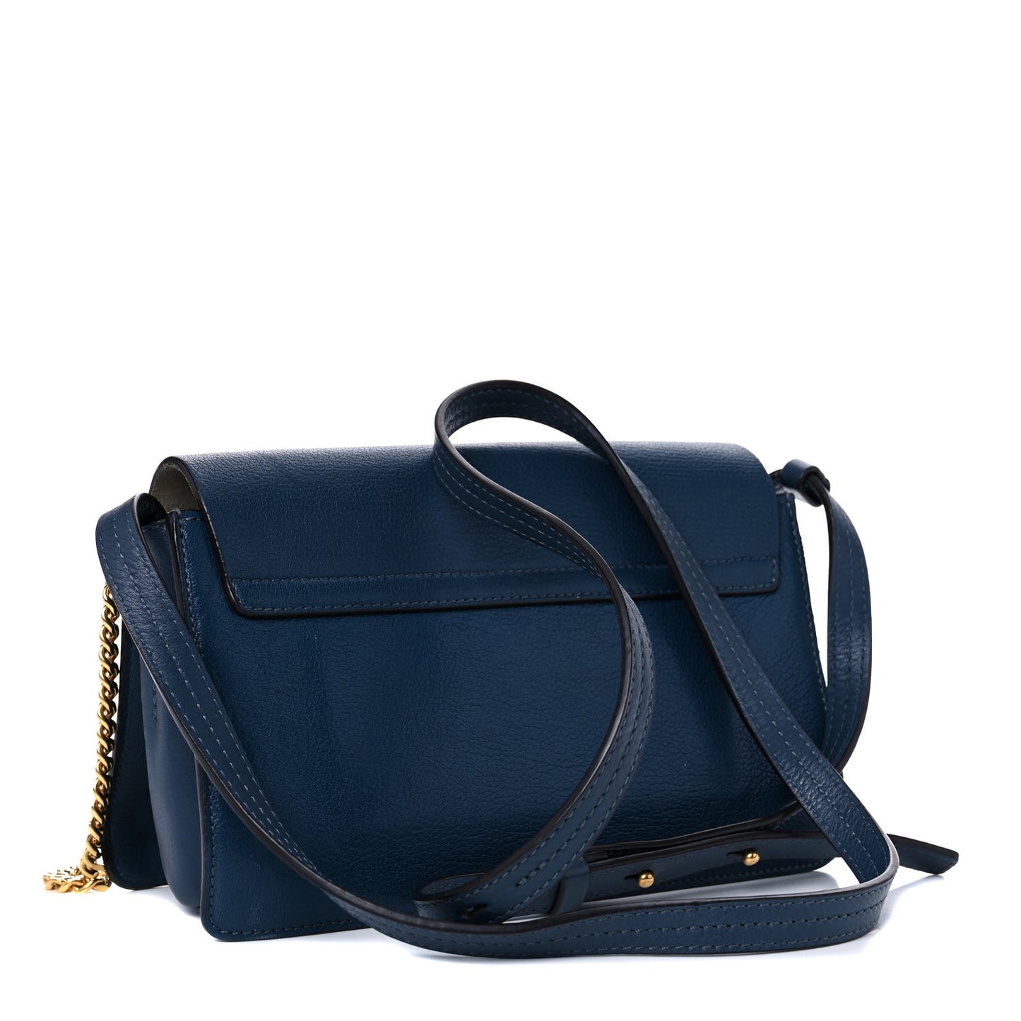 Goatskin Small Faye Shoulder Bag Denim Blue