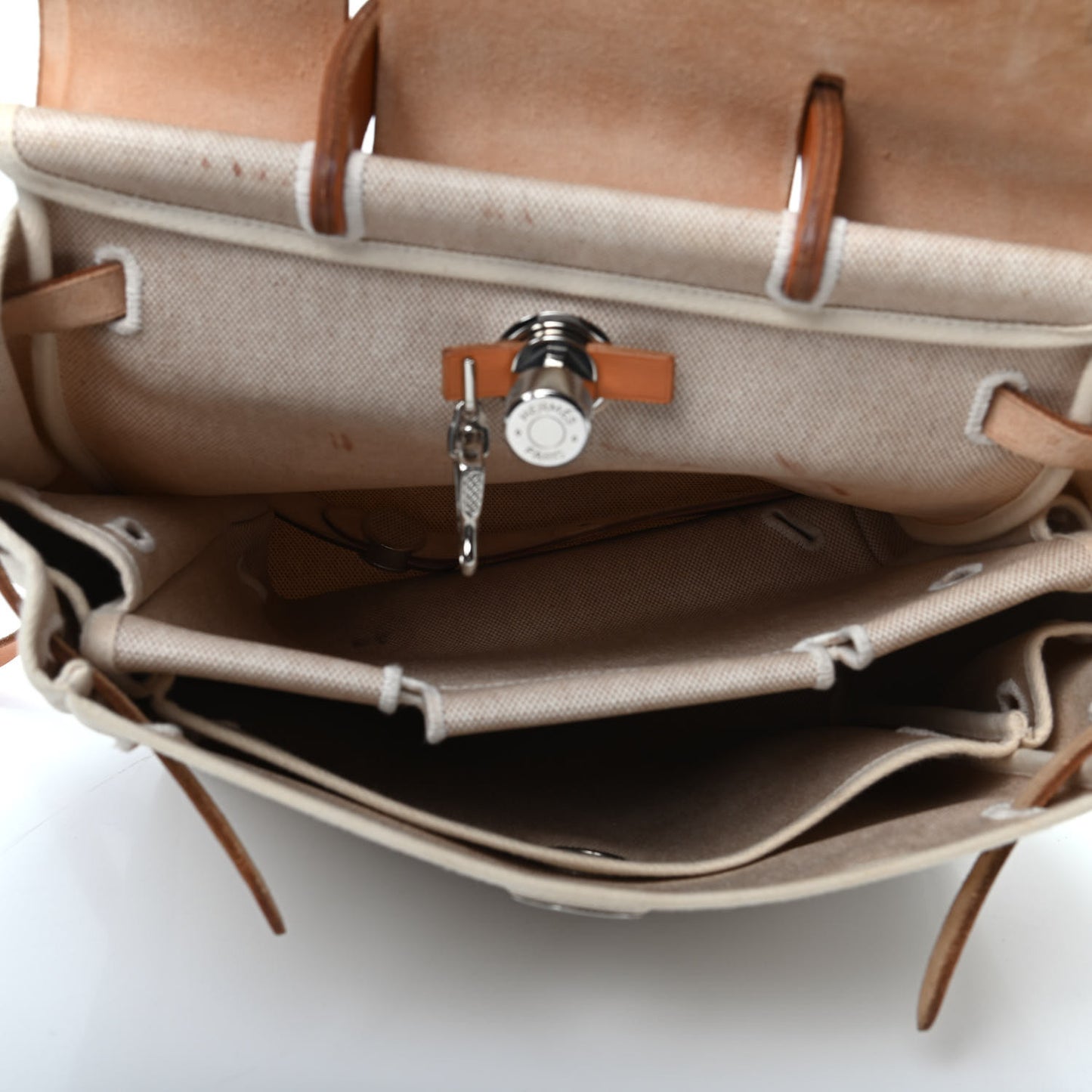 Toile Vache Calfskin Herbag 30 PM Backpack Natural