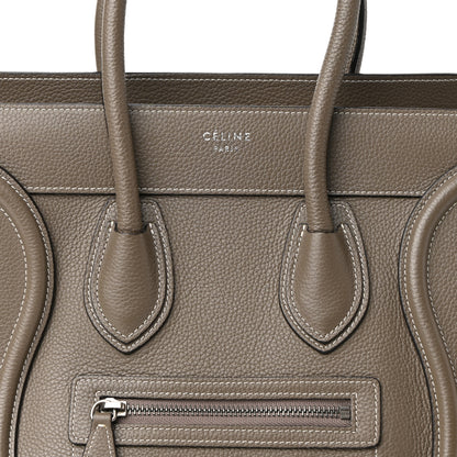 Celine Drummed Calfskin Micro Luggage Souris 7 of 10