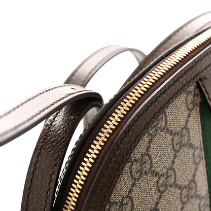 Gucci GG Supreme Monogram Textured Dollar Calfskin Web Small Ophidia Dome Shoulder Bag Beige Ebony New Acero Brown 12 of 12