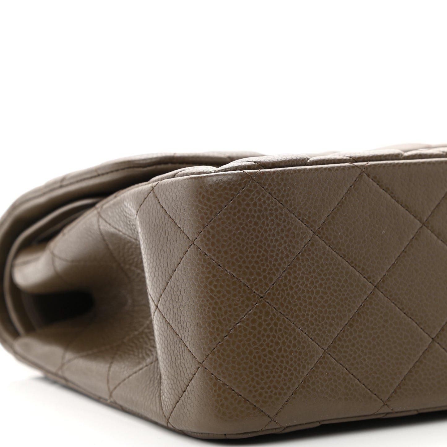 Caviar Quilted Jumbo Double Flap Beige Taupe