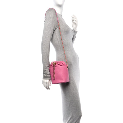 Chanel Calfskin Small CC Chain Bucket Drawstring Bag Pink 2 of 11