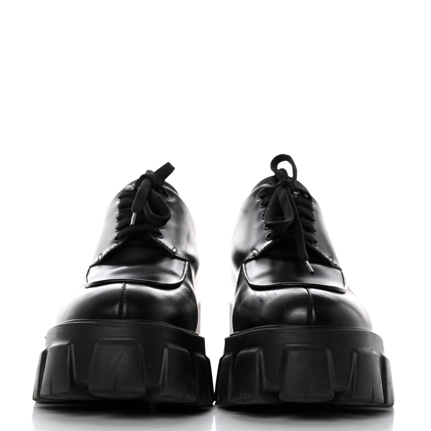 Prada Spazzolato Rois Monolith 55mm Derby Loafers 39 Black 2 of 11